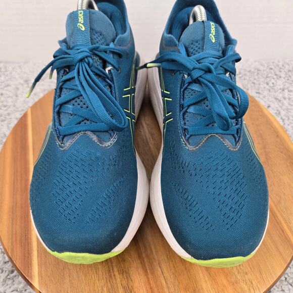 Asics Womens 9 Gel-Nimbus 25 Ink Teal Lime Green Athletic Gym Road Running Shoe - Picture 6 of 12